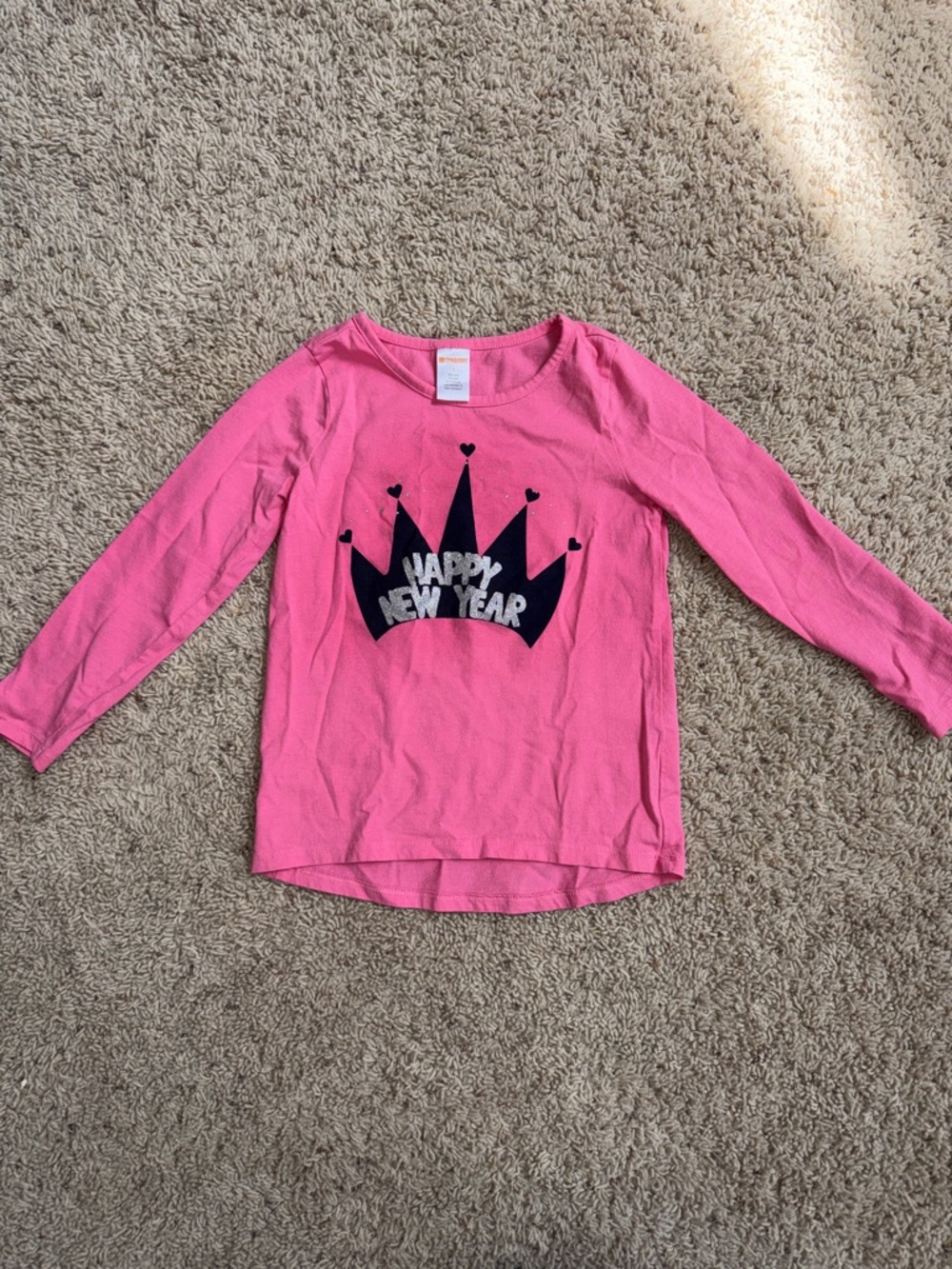 Gymboree Pink Long-Sleeve 'Happy New Year' Crown Tee